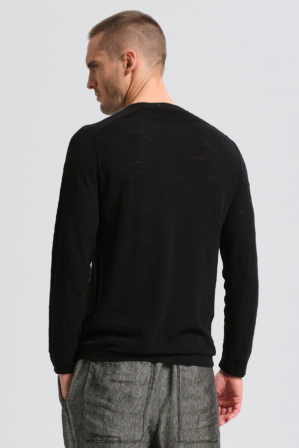 Maglia girocollo manica lunga di cotone fiammato | 1017.CFUTRC8430.U10