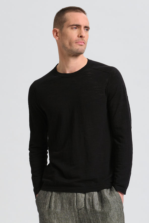 Maglia girocollo manica lunga di cotone fiammato | 1017.CFUTRC8430.U10