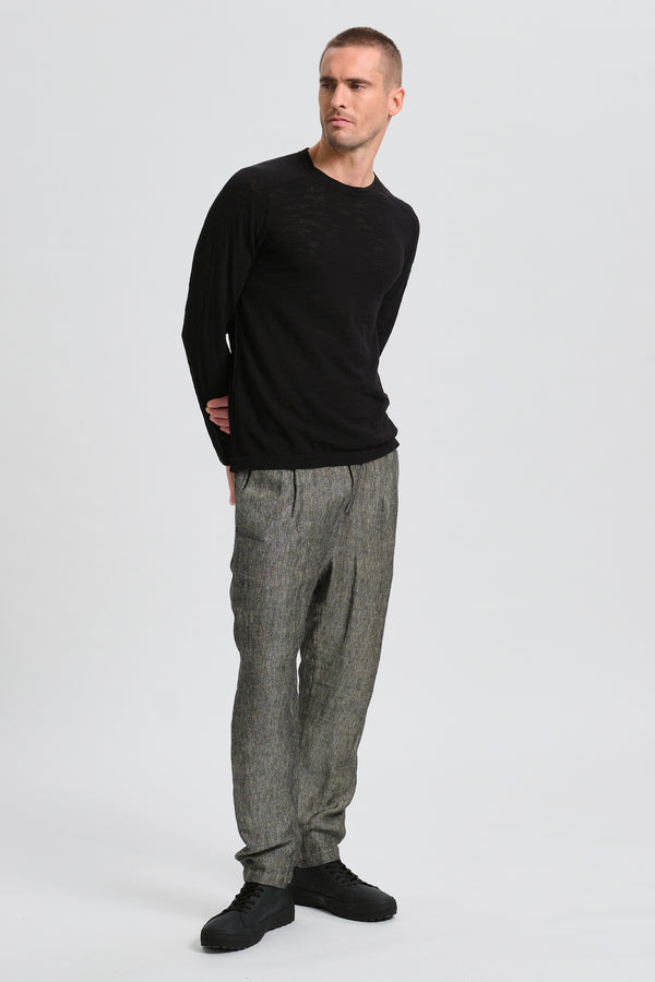 Maglia girocollo manica lunga di cotone fiammato | 1017.CFUTRC8430.U10