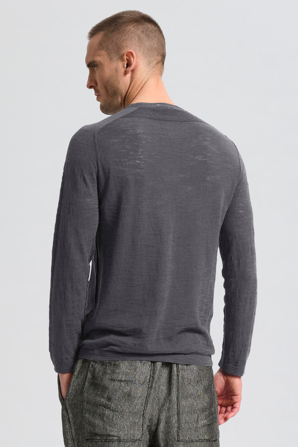 Maglia girocollo manica lunga di cotone fiammato | 1017.CFUTRC8430.U12