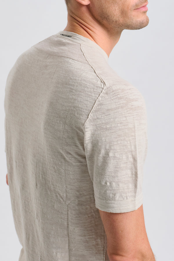 Maglia girocollo regular-fit a manica corta in cotone fiammato | 1017.CFUTRC8431.U02