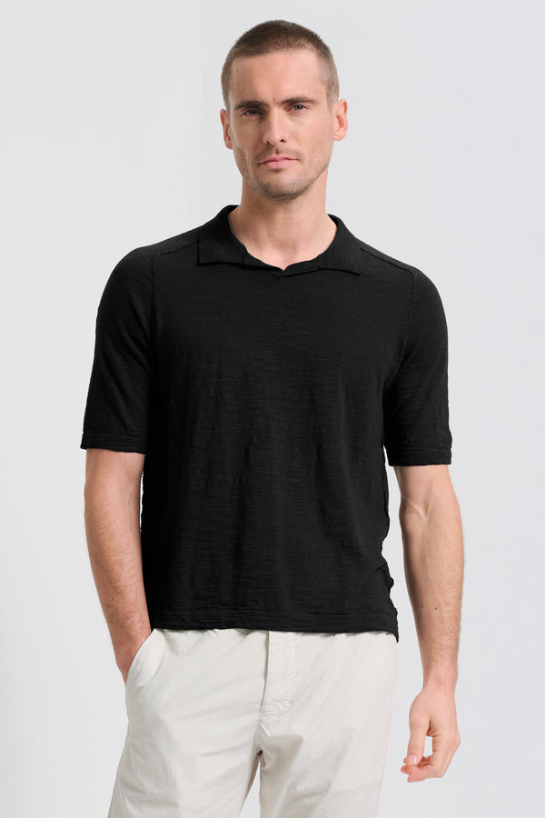 Polo con collo derby regular-fit a manica corta in cotone fiammato | 1017.CFUTRC8432.U10