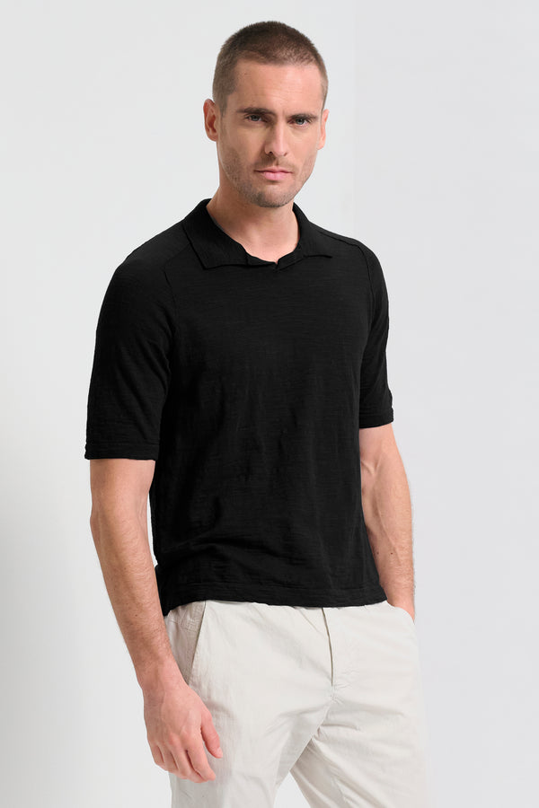 Polo con collo derby regular-fit a manica corta in cotone fiammato | 1017.CFUTRC8432.U10