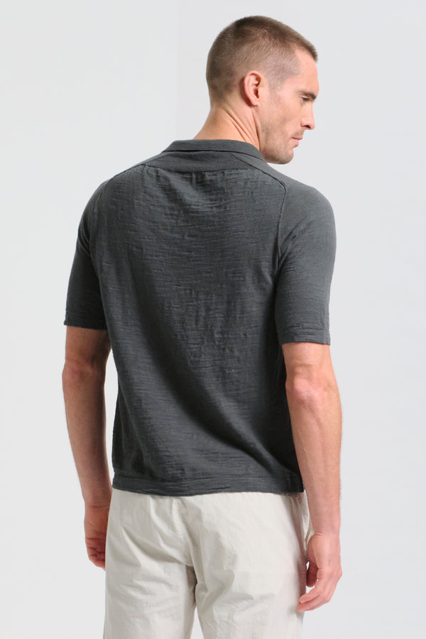 Polo con collo derby regular-fit a manica corta in cotone fiammato | 1017.CFUTRC8432.U12