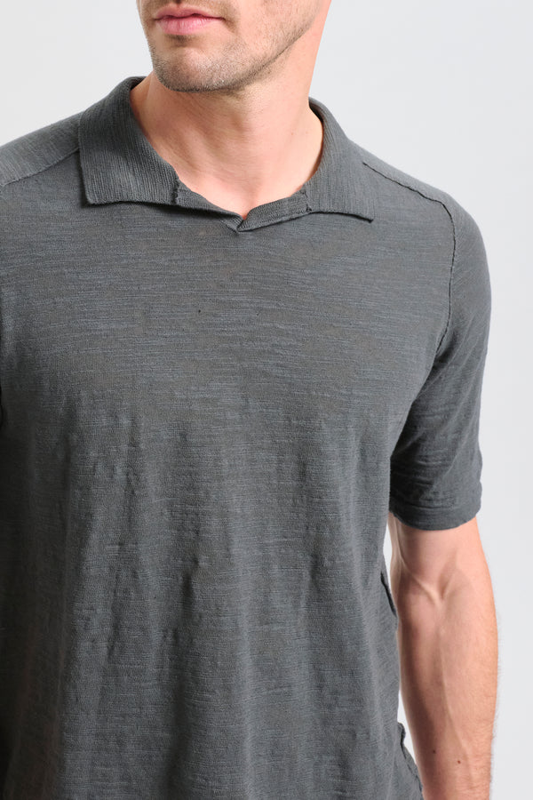 Polo con collo derby regular-fit a manica corta in cotone fiammato | 1017.CFUTRC8432.U12