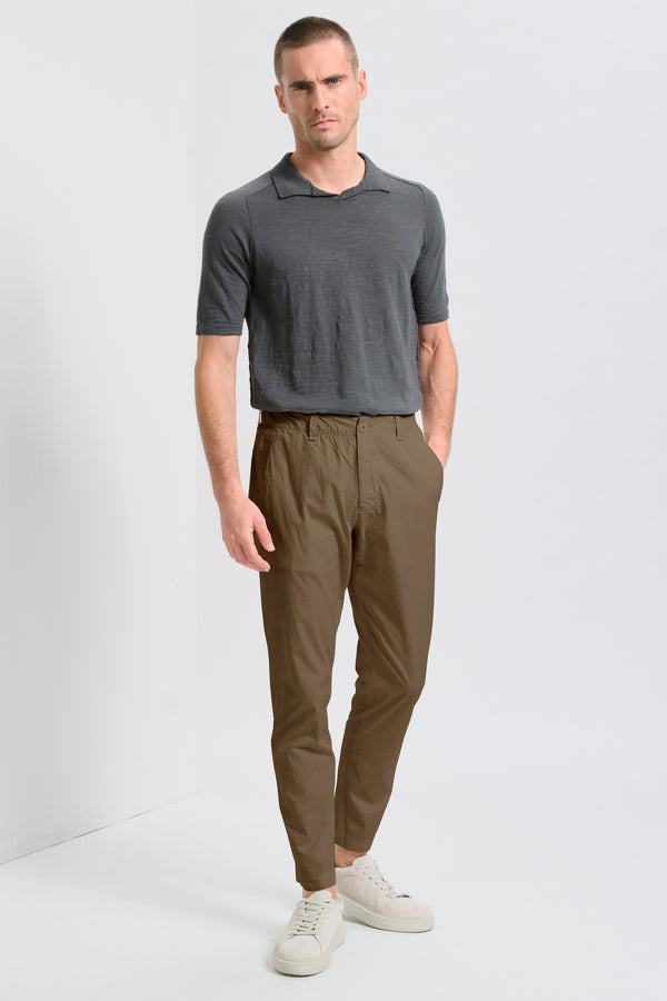 Light cotton chino trousers with elastic waistband | 1017.CFUTRCB110.U06