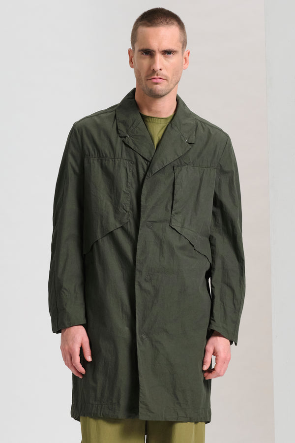 Trench water repellent regular-fit in tela di cotone con inserti di lino. schiena a coda di rondine | 1017.CFUTRCB117WR.U04