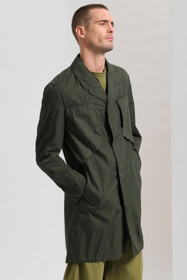 Trench water repellent regular-fit in tela di cotone con inserti di lino. schiena a coda di rondine | 1017.CFUTRCB117WR.U04