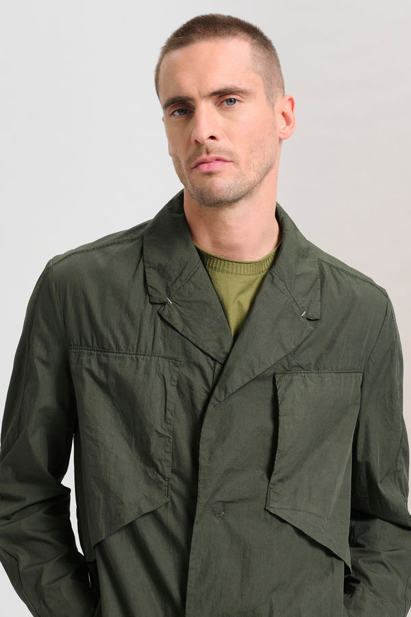 Trench water repellent regular-fit in tela di cotone con inserti di lino. schiena a coda di rondine | 1017.CFUTRCB117WR.U04