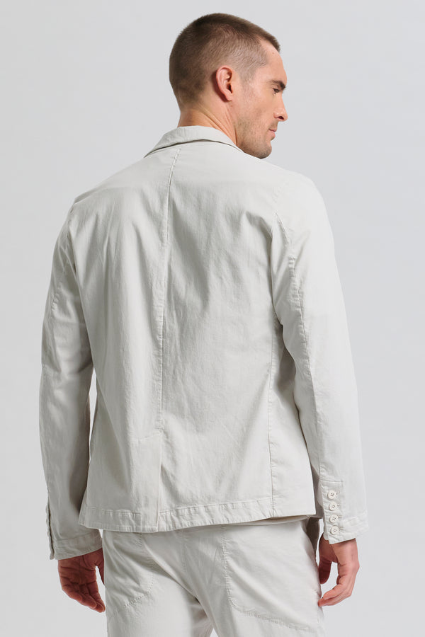 Regular-fit jacket in stretch cotton and tencel with comb stitch on shoulders and mid back | 1017.CFUTRCC124.U01