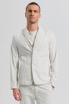 Regular-fit jacket in stretch cotton and tencel with comb stitch on shoulders and mid back | 1017.CFUTRCC124.U01