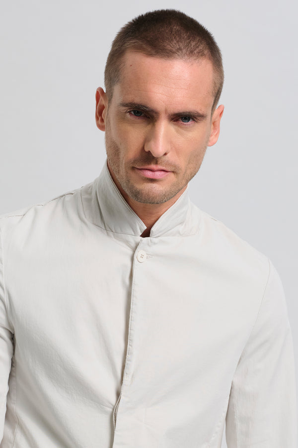 Regular-fit jacket in stretch cotton and tencel with comb stitch on shoulders and mid back | 1017.CFUTRCC124.U01