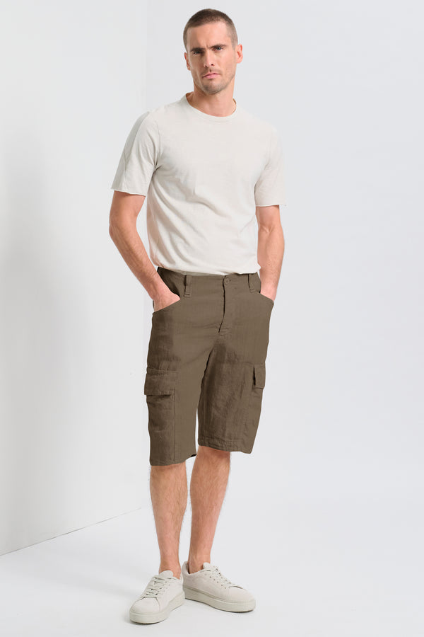 Bermuda cargo regular fit in lino | 1017.CFUTRCD132.U06