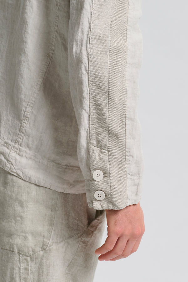 Giacca loose-fit in lino con inserti in maglia con punto spinato di cotone e lino | 1017.CFUTRCD135.U02