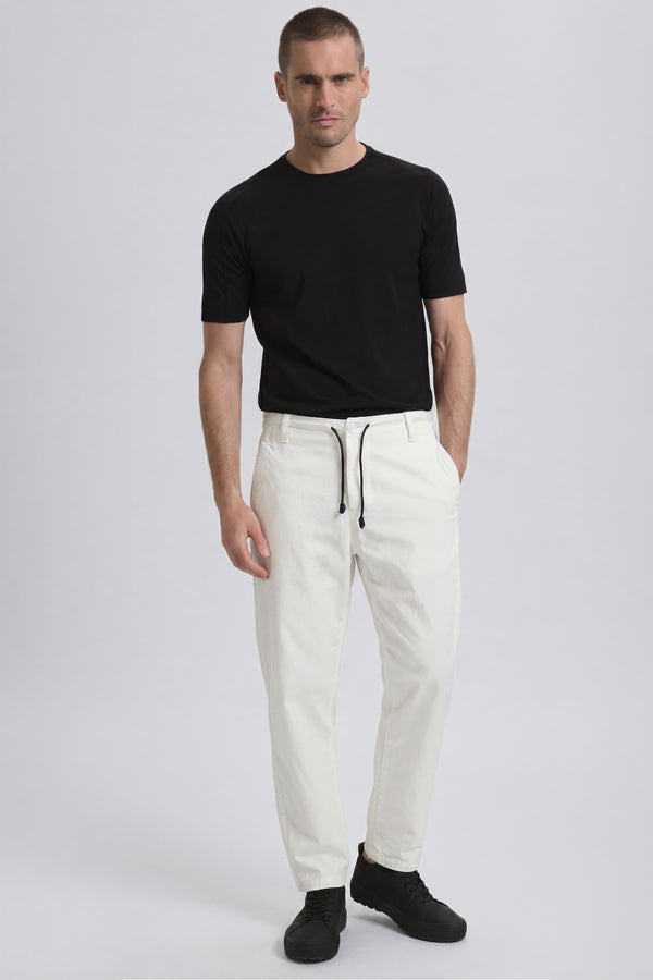 Tobi loose-fit trousers in linen and cotton with elastic comfort belt at the back | 1017.CFUTRCE140.U01