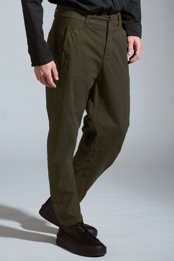 Pantalone ergonomico loose-fit in cotone crepe elasticizzato | 1017.CFUTRCG161.U04