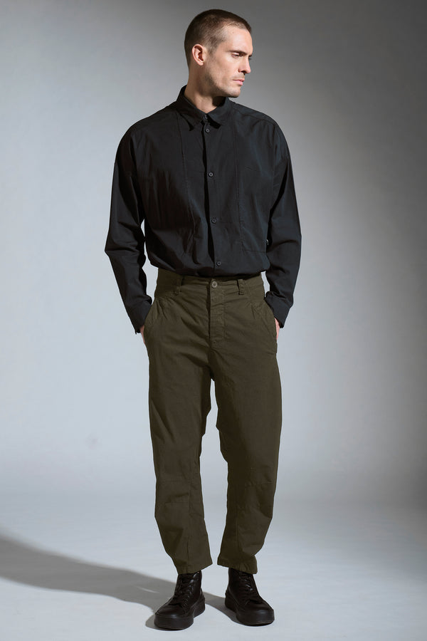 Pantalone ergonomico loose-fit in cotone crepe elasticizzato | 1017.CFUTRCG161.U04