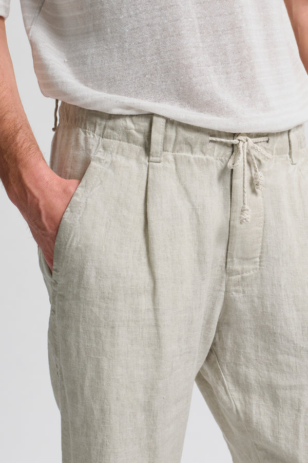 Pantalone jogger regular fit in tela pesante di lino tinto a freddo con cintura elastica | 1017.CFUTRCH170E.U202