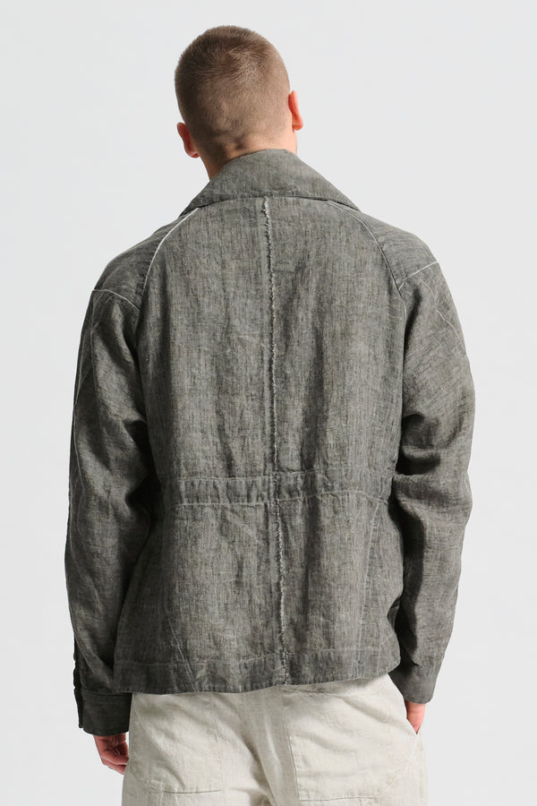 Sahariana oversize in tela pesante di lino tinto a freddo | 1017.CFUTRCH173E.U213