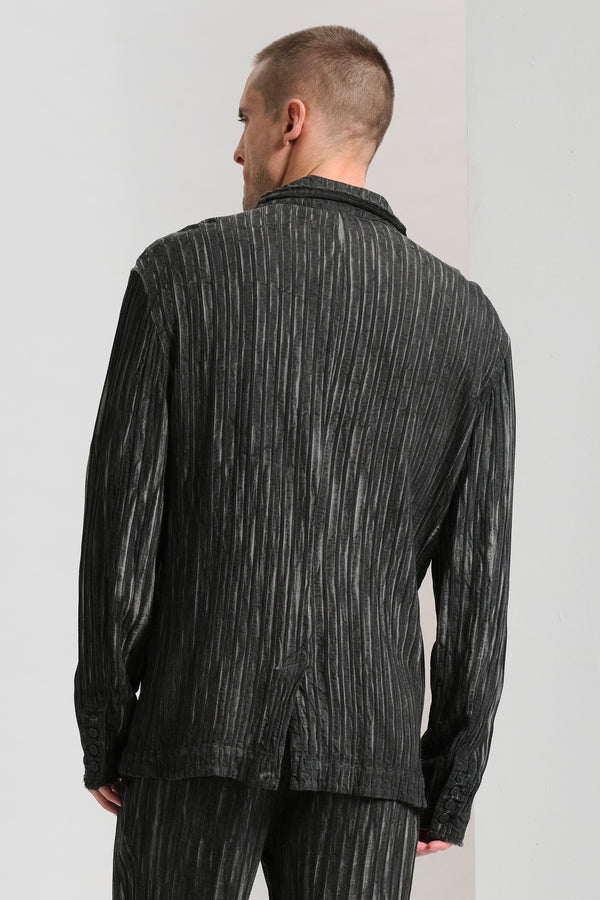 Giacca loose fit in gessato armaturato di viscosa con tintura a freddo | 1017.CFUTRCJ191E.U210