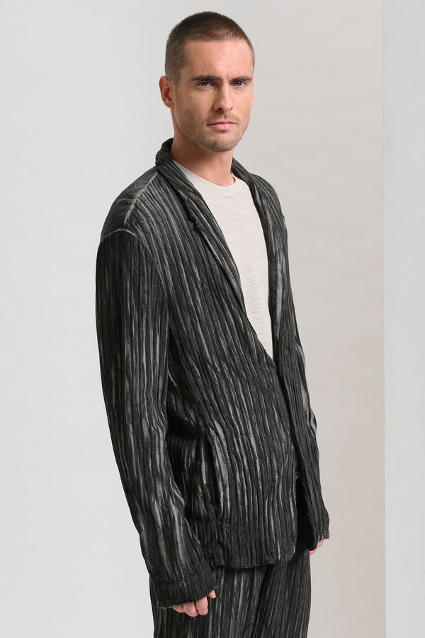 Giacca loose fit in gessato armaturato di viscosa con tintura a freddo | 1017.CFUTRCJ191E.U210