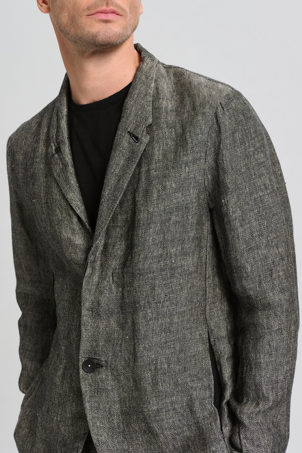 Regular fit jacket in two-tone fil à fil linen fabric | 1017.CFUTRCK201.U302