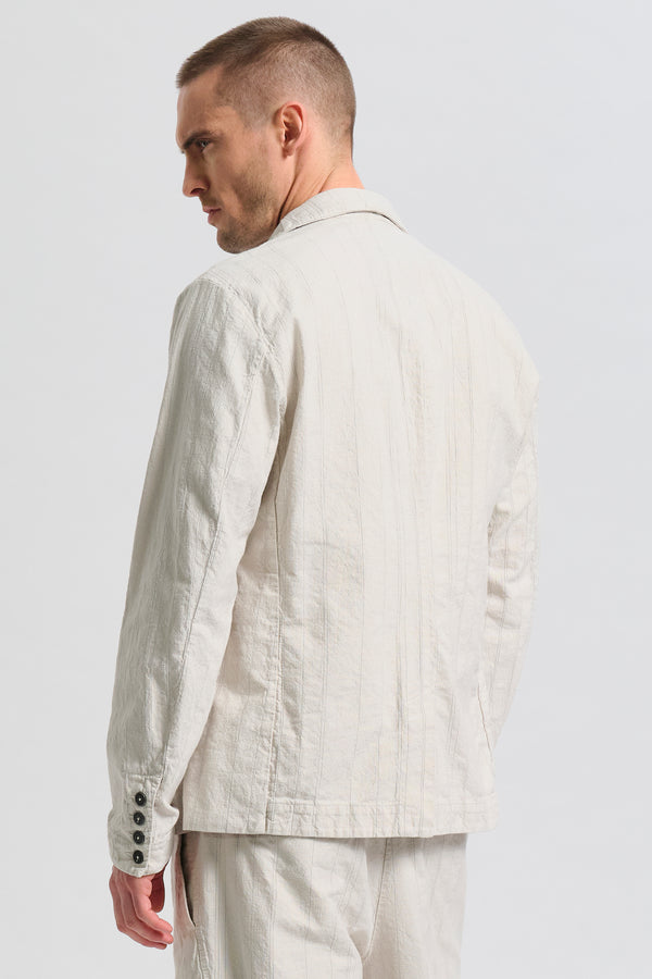 Giacca regular fit in tela spessa e rigata di cotone fiammato | 1017.CFUTRCL211.U302