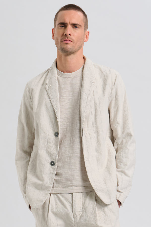Giacca regular fit in tela spessa e rigata di cotone fiammato | 1017.CFUTRCL211.U302