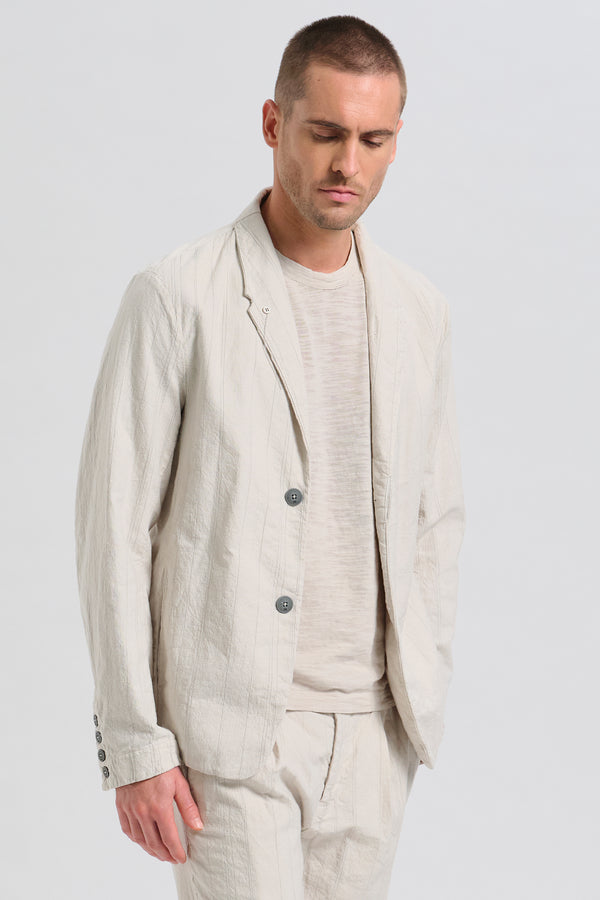 Giacca regular fit in tela spessa e rigata di cotone fiammato | 1017.CFUTRCL211.U302