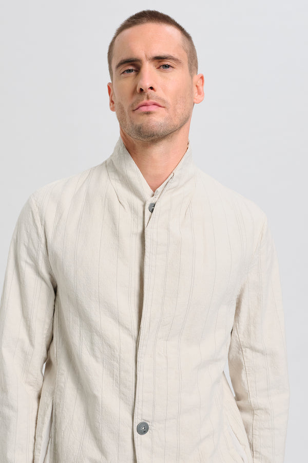 Giacca regular fit in tela spessa e rigata di cotone fiammato | 1017.CFUTRCL211.U302