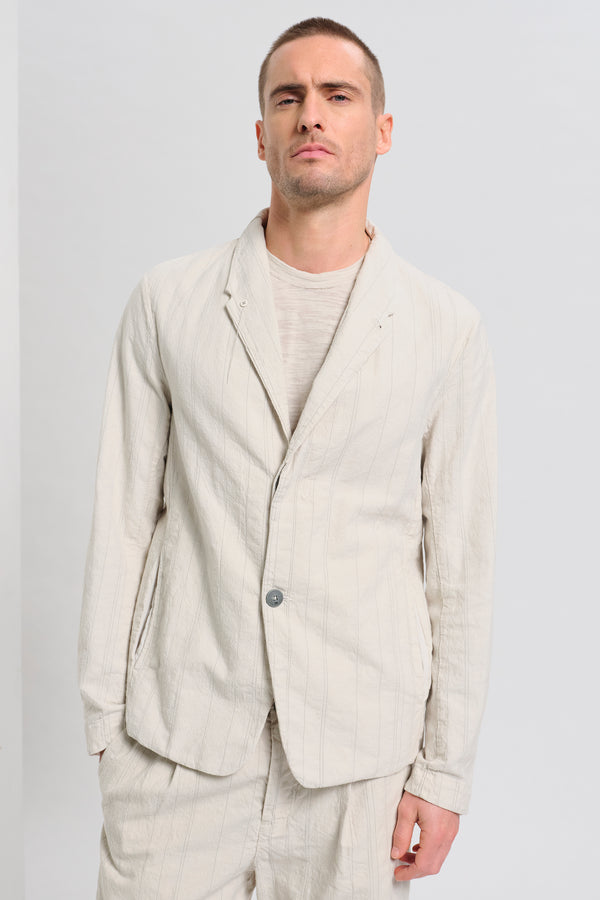Giacca regular fit in tela spessa e rigata di cotone fiammato | 1017.CFUTRCL211.U302