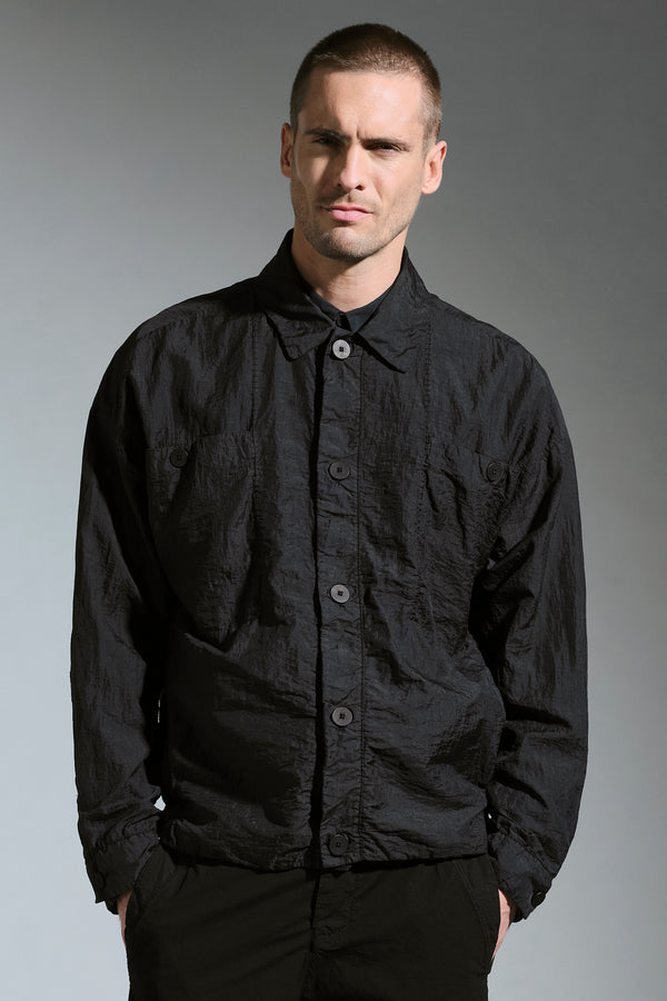 Surchemise ouverte boutonnée en toile de polyamide déperlante | 1017.CFUTRCM220WR.U10