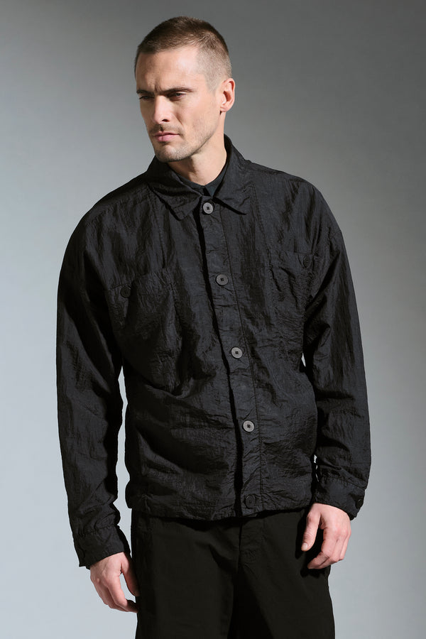 Surchemise ouverte boutonnée en toile de polyamide déperlante | 1017.CFUTRCM220WR.U10