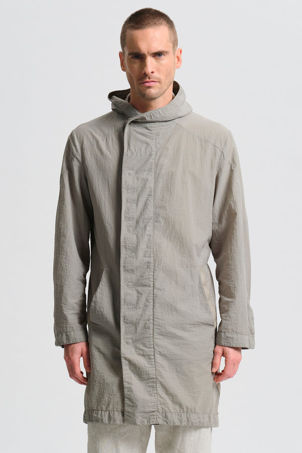 Water-repellent loose fit hooded parka in polyamide with press studs opening | 1017.CFUTRCM222WR.U13