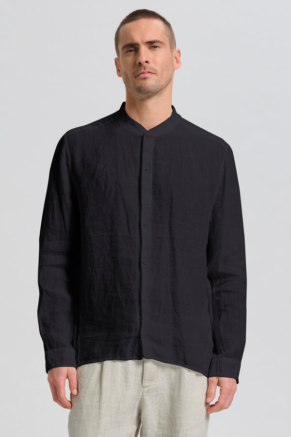 Camicia regular-fit in tela leggera di lino con collo alla coreana in maglia | 1017.CFUTRCV311.U12