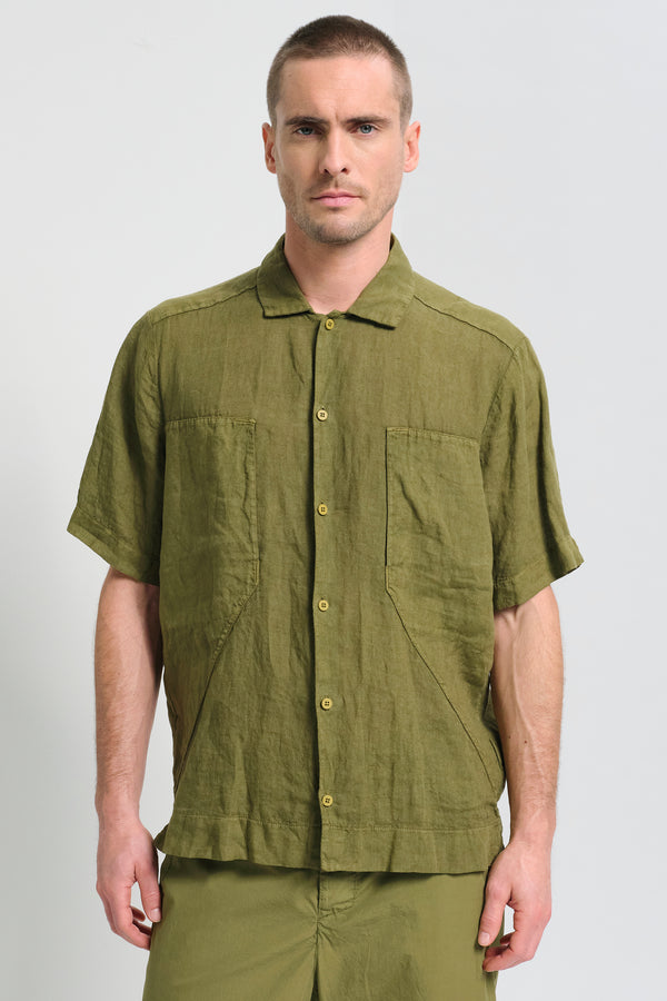Camicia loose-fit manica corta in tela leggera di lino | 1017.CFUTRCV312.U08