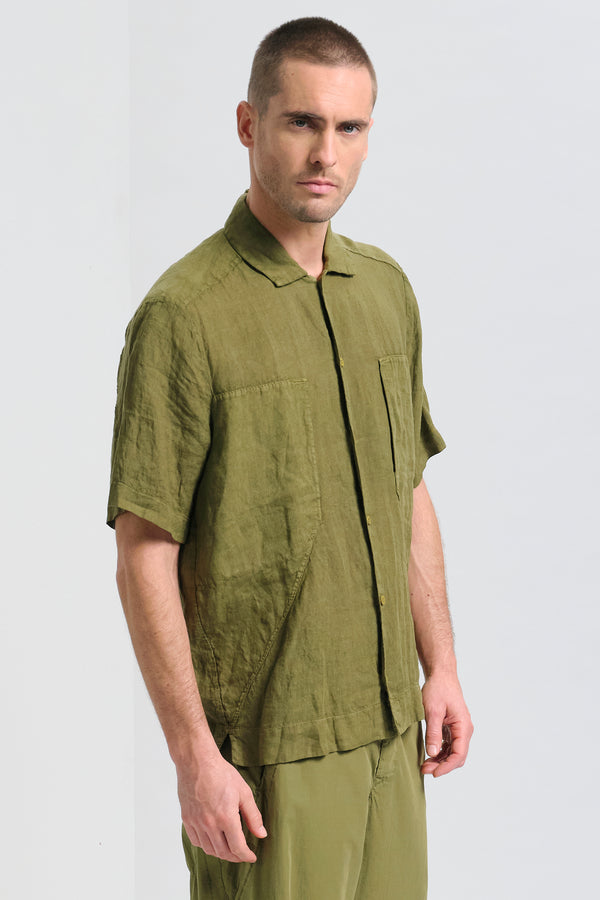 Camicia loose-fit manica corta in tela leggera di lino | 1017.CFUTRCV312.U08