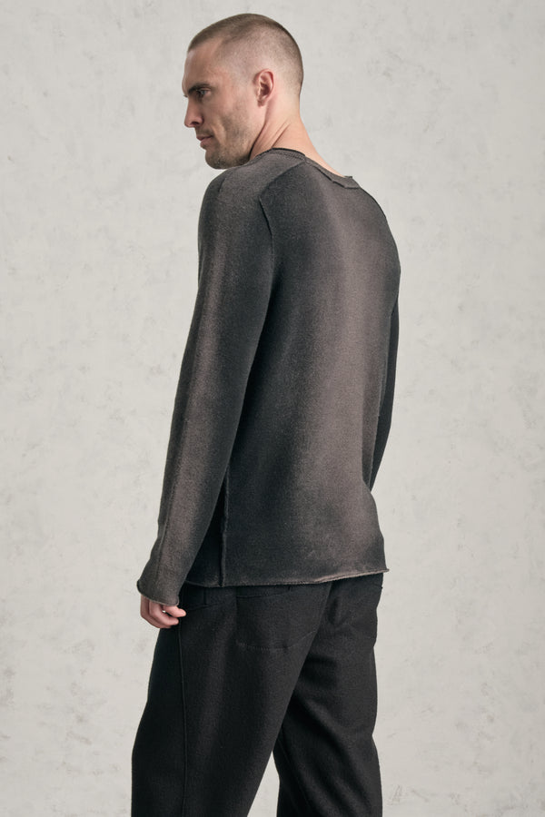 Pullover a girocollo regular-fit in maglia rasata di lana e cashemere spruzzato a mano | 1019.CFUTRE12470H.U306