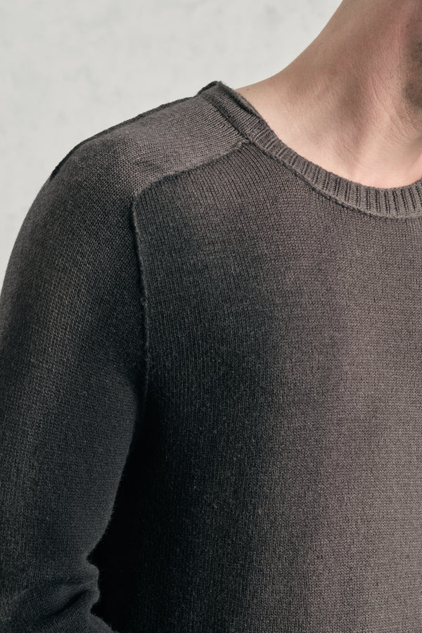 Pullover a girocollo regular-fit in maglia rasata di lana e cashemere spruzzato a mano | 1019.CFUTRE12470H.U306
