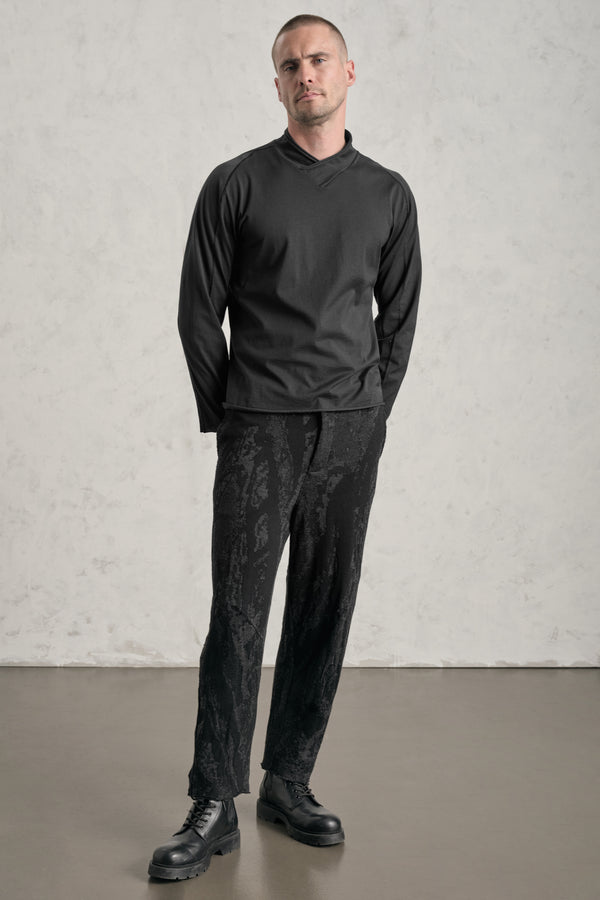 Turtle neck loose-fit in jersey di cotone con collo alto incrociato | 1019.CFUTRE1361.U10