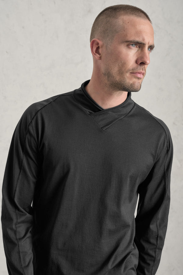 Turtle neck loose-fit in jersey di cotone con collo alto incrociato | 1019.CFUTRE1361.U10