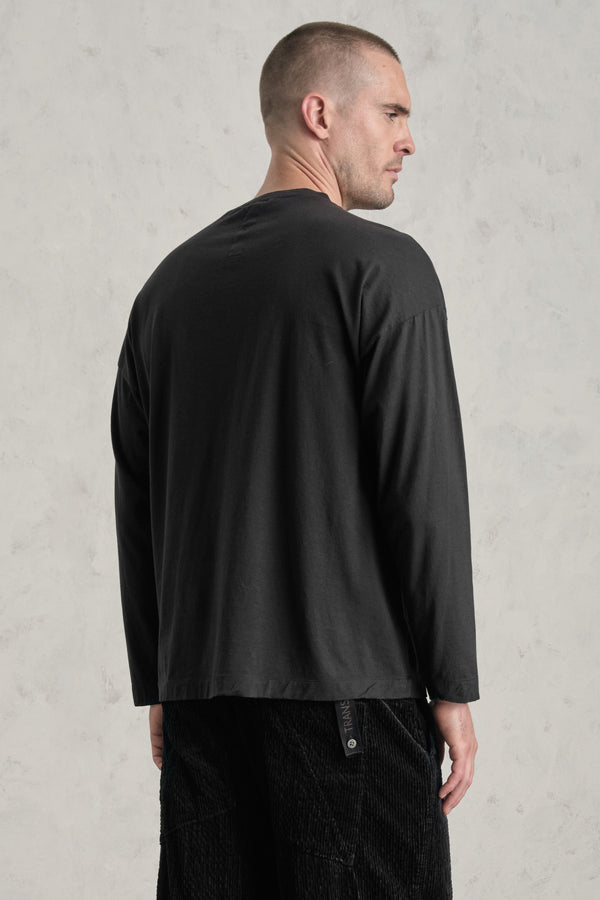 T-shirt oversize in jersey di cotone con taschino a toppa contornata da fettuccia di cotone | 1019.CFUTRE1364.U10