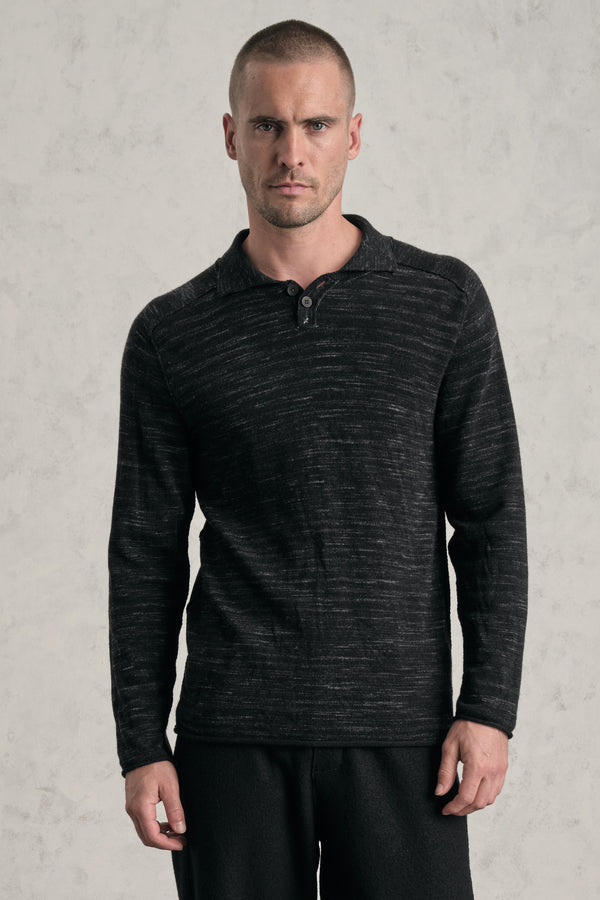 Polo regular-fit a vaniset in misto lana con filato stampato e dettagli di ricamo a mano | 1019.CFUTRE15501.U310