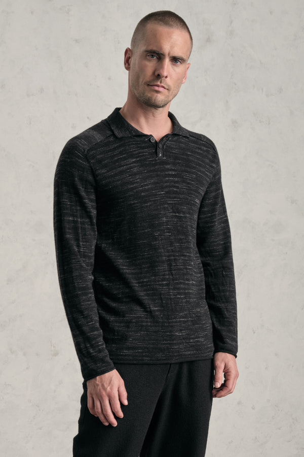 Polo regular-fit a vaniset in misto lana con filato stampato e dettagli di ricamo a mano | 1019.CFUTRE15501.U310