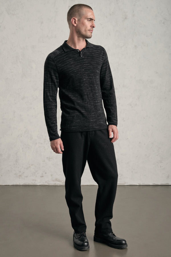 Polo regular-fit a vaniset in misto lana con filato stampato e dettagli di ricamo a mano | 1019.CFUTRE15501.U310