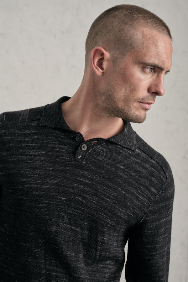 Polo regular-fit a vaniset in misto lana con filato stampato e dettagli di ricamo a mano | 1019.CFUTRE15501.U310