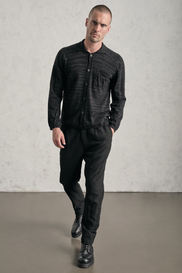 Camicia in maglia vaniset regular-fit in misto lana con filato stampato e collo e liste in tessuto | 1019.CFUTRE15503.U310