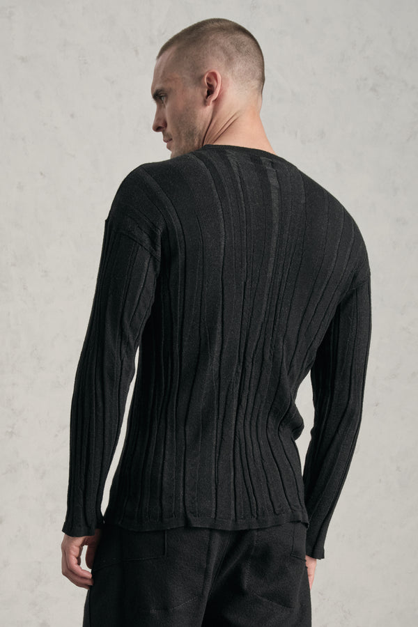 Rundhalspullover im Slim Fit aus Jacquard-Wollmix | 1019.CFUTRE18530.U310