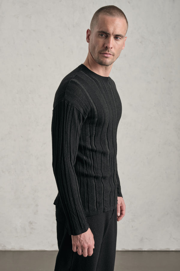 Rundhalspullover im Slim Fit aus Jacquard-Wollmix | 1019.CFUTRE18530.U310