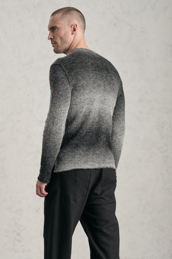 Regular-fit round neck knit in printed wool and alpaca blend yarn | 1019.CFUTRE19540.U312